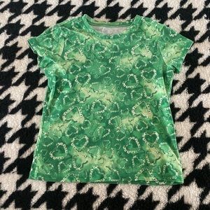 y2k green heart shirt